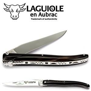 Couteau cuisine Laguiole Céramique Laguiole, manche metal satiné élégant